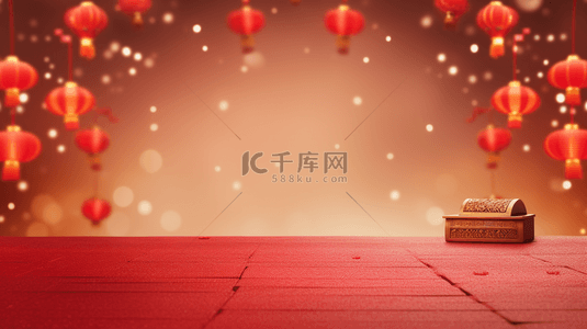 红色中国风古典吉祥喜庆背景2