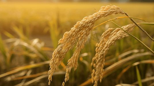 秋天丰收的稻田摄影