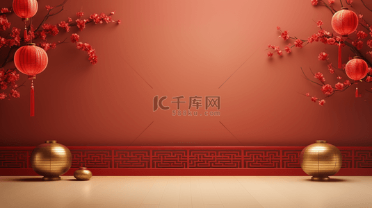 红色中国风古典吉祥喜庆背景17