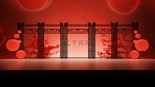 红色中国风古典吉祥喜庆背景7