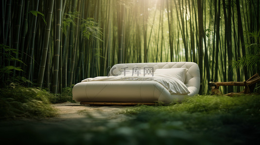 竹林中摆放着一张舒服的床8