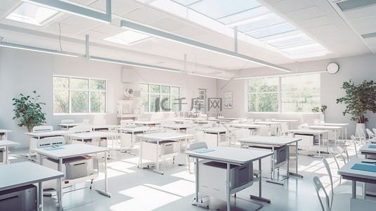 明亮白色现代科技教室17
