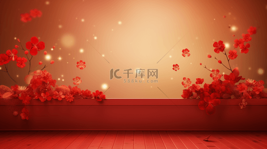 浮雕梅花背景图片_红色中国风传统古典吉祥喜庆背景7