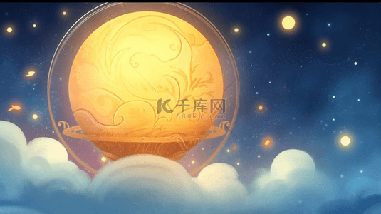 中秋背景图片_创意中秋节金色月亮背景