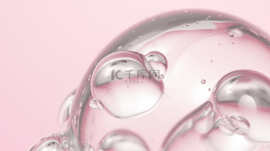 圆形创意背景图片_粉色现代感透明圆形创意泡泡背景18