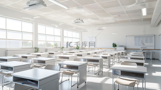明亮白色现代科技教室18