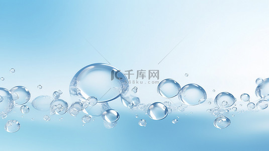 气泡蓝色背景背景图片_气泡水自然光蓝色背景7