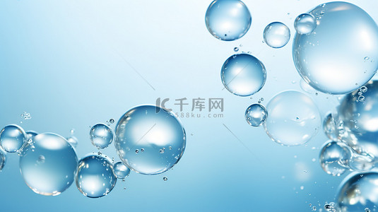 气泡蓝色背景背景图片_气泡水自然光蓝色背景13