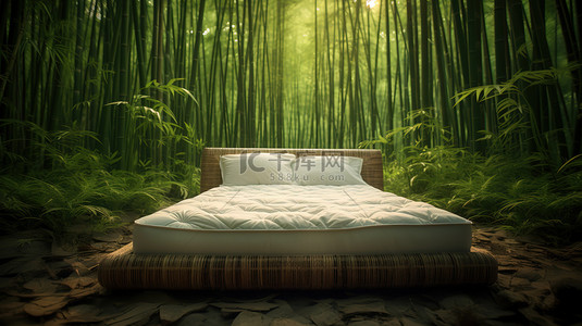 竹林中摆放着一张舒服的床12