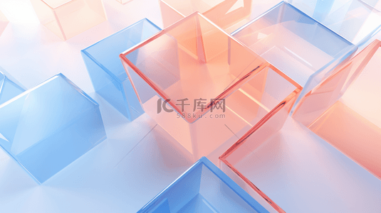 彩色立体几何背景图片_彩色现代感立体几何创意背景7