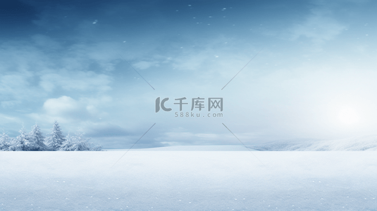 雪地树干背景图片_蓝色冰天雪地里唯美创意背景1