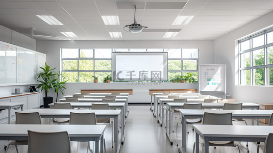 明亮白色现代科技教室16