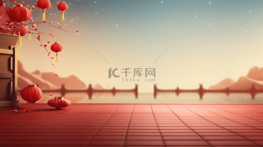 浮雕梅花背景图片_红色中国风传统古典吉祥喜庆背景9