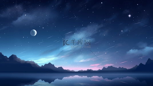 宇宙星空唯美背景图片_蓝色浩瀚星空静谧唯美创意背景12