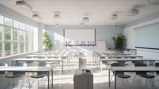 明亮白色现代科技教室6