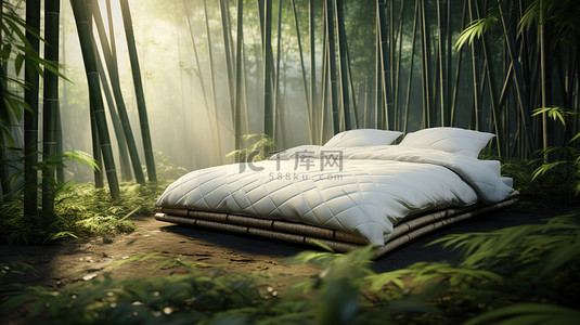 竹林中摆放着一张舒服的床15