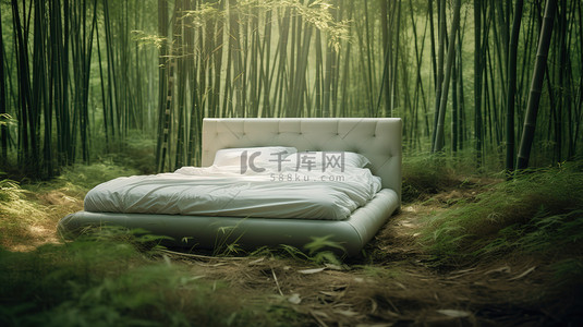 竹林中摆放着一张舒服的床14