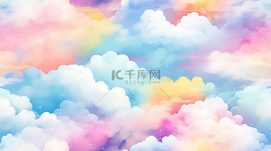 彩色的云朵背景图片_幻想彩色的云朵背景5