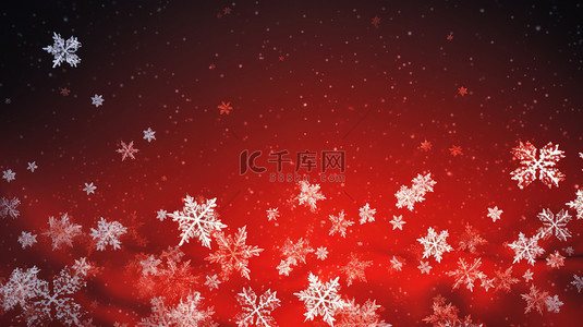 冬天红色背景背景图片_红色背景上的白色雪花3