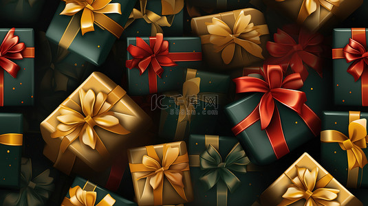 绿色礼物盒背景图片_圣诞节礼物盒节日背景11