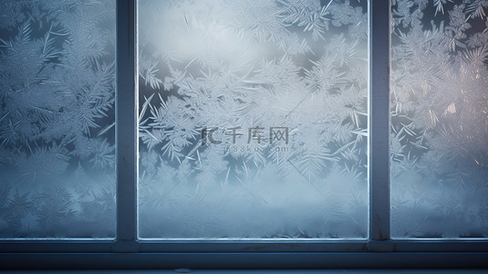 冬天窗户玻璃上的窗花雪花10