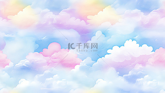彩色的云朵背景图片_幻想彩色的云朵背景12