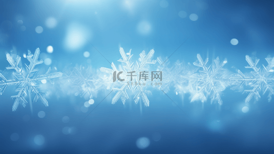 简约冰块背景图片_蓝色科技感唯美简约雪花背景17