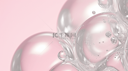 粉色现代感透明圆形创意泡泡背景4