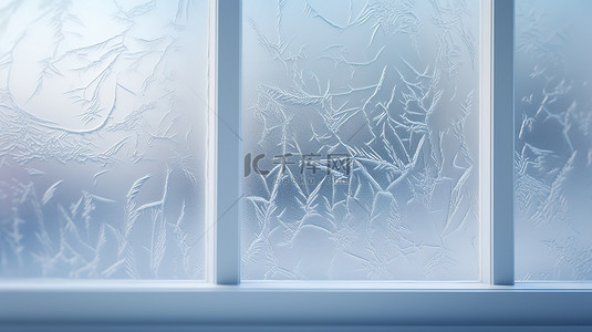 冬天窗户玻璃上的窗花雪花8
