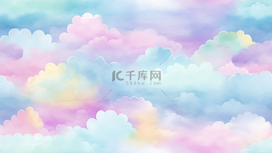 幻想彩色的云朵背景14