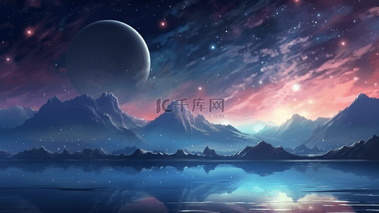 暗黑星空背景背景图片_科技感浩瀚星空创意背景11