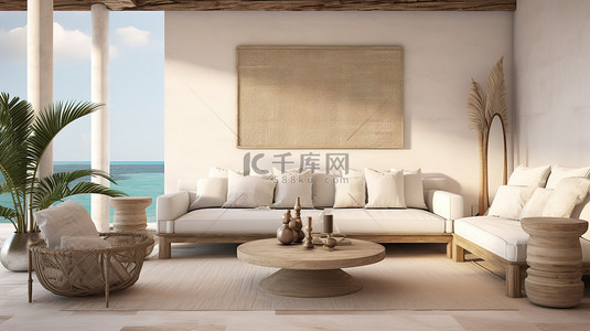 米色沙发背景图片_舒适温馨的浅米色家具家居背景5