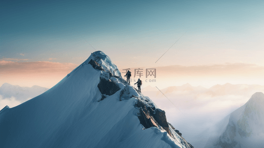 雪山背景图片_现代感攀登者大气时尚创意背景14