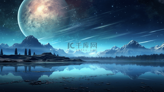 山体崩塌背景图片_科技感浩瀚星空创意背景16