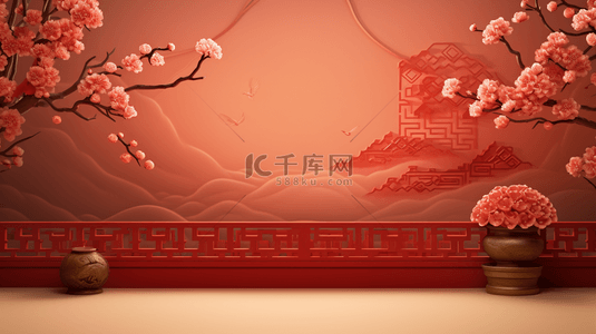 红色喜庆中国风古典背景17