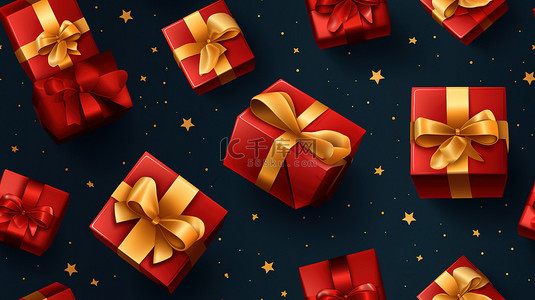 红色礼物盒背景背景图片_圣诞节礼物盒节日背景12