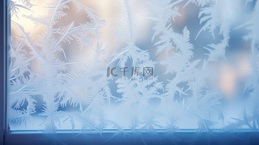 雪背景图片_冬天窗户玻璃上的窗花雪花18