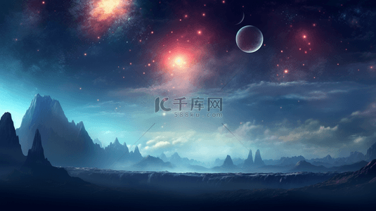 海洋科技背景图片_科技感浩瀚星空创意背景27