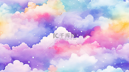 彩色的云朵背景图片_幻想彩色的云朵背景10