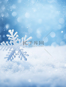 雪堆背景图片_雪堆上的雪花特写13