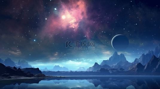 海洋科技背景图片_科技感浩瀚星空创意背景21