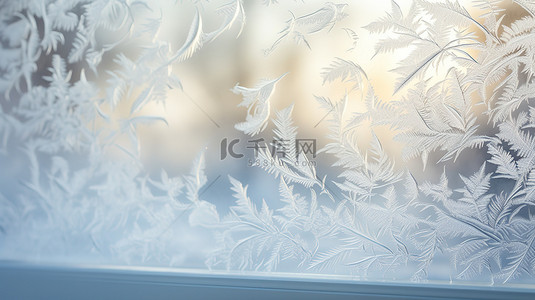 雪背景图片_冬天窗户玻璃上的窗花雪花16
