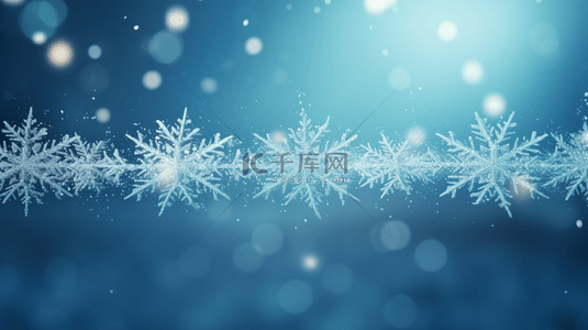 蓝色霜降背景图片_蓝色科技感唯美简约雪花背景22