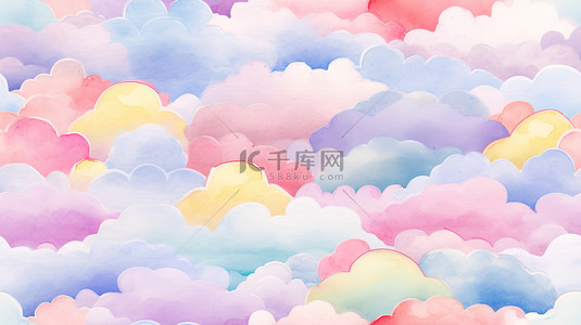 彩色的云朵背景图片_幻想彩色的云朵背景1