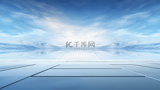 乌云后的太阳背景图片_蓝色科技感冰天雪地创意背景32