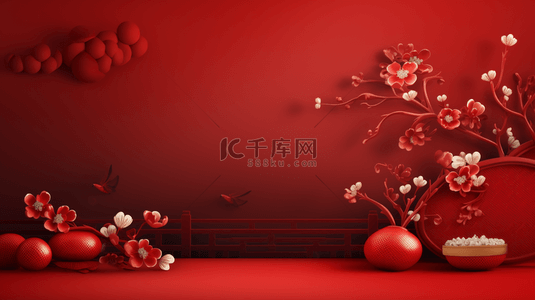 红色喜庆中国风古典背景8
