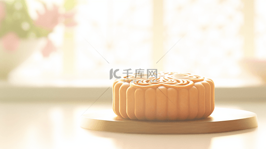 柔和光效传统中秋节中式月饼背景