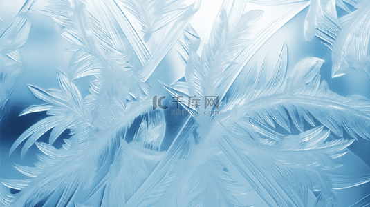 冰雕背景图片_蓝色科技感霜降雪花唯美背景13