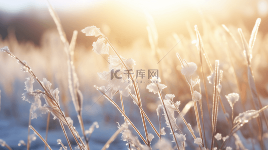冬季节气背景背景图片_冷色冬季霜降唯美创意背景14