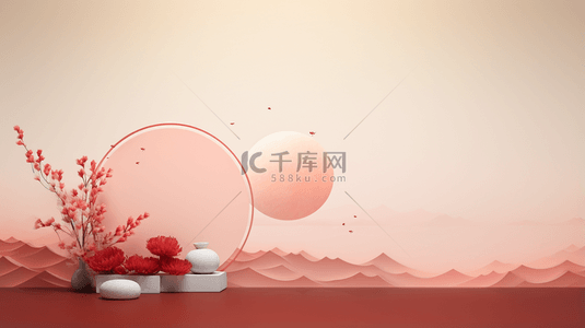 中国古典红色背景图片_暖色中国风唯美简约背景18
